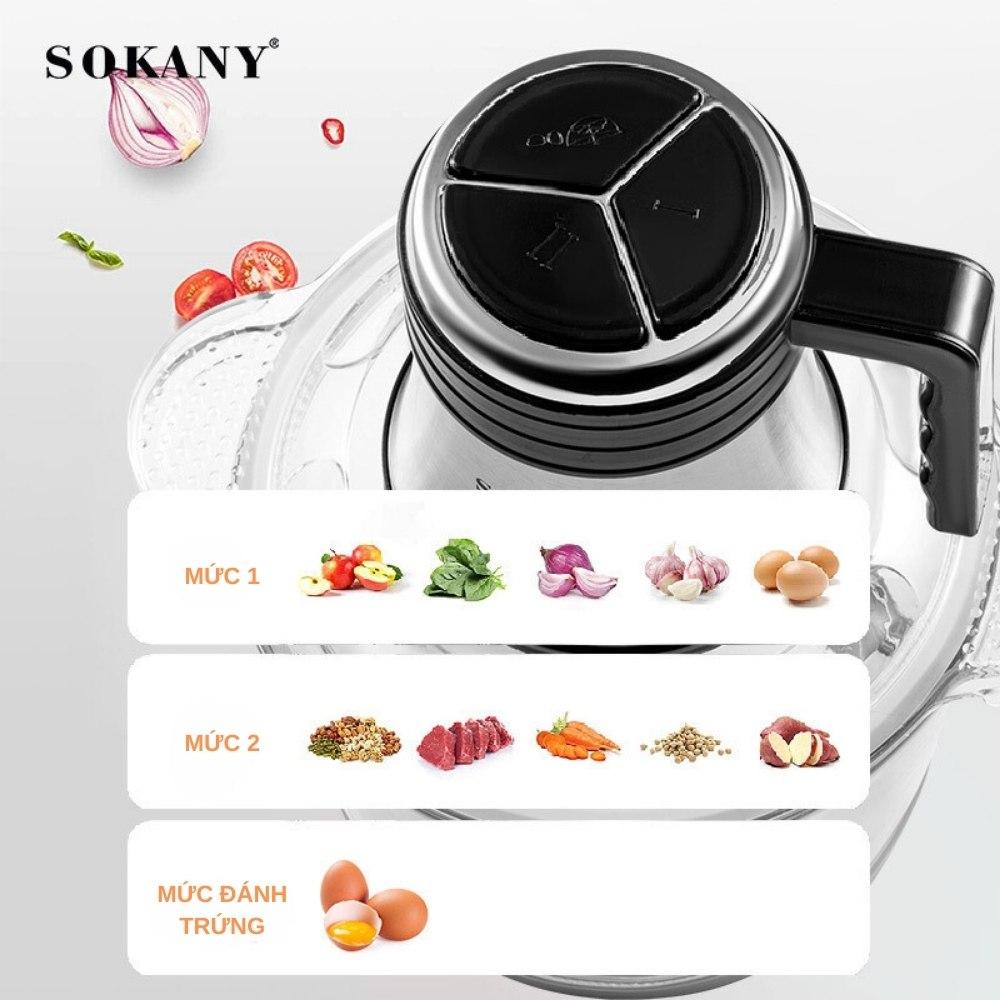 Máy xay thịt đa năng SOKANY SK-7026 công suất cao 800W, dung tích 3L, lưỡi dao 2 tầng xay nhuyễn mọi thực phẩm- HÀNG CHÍNH HÃNG - DELIYA