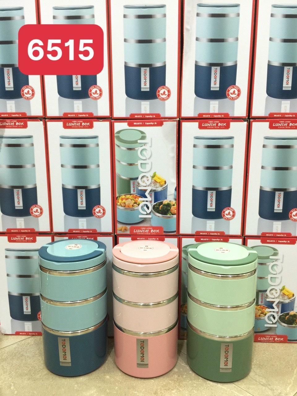 CẶP LỒNG ĐỰNG CƠM GIỮ NHIỆT RUỘT INOX 304 CAO CẤP TRƠN 2 TẦNG - TH14