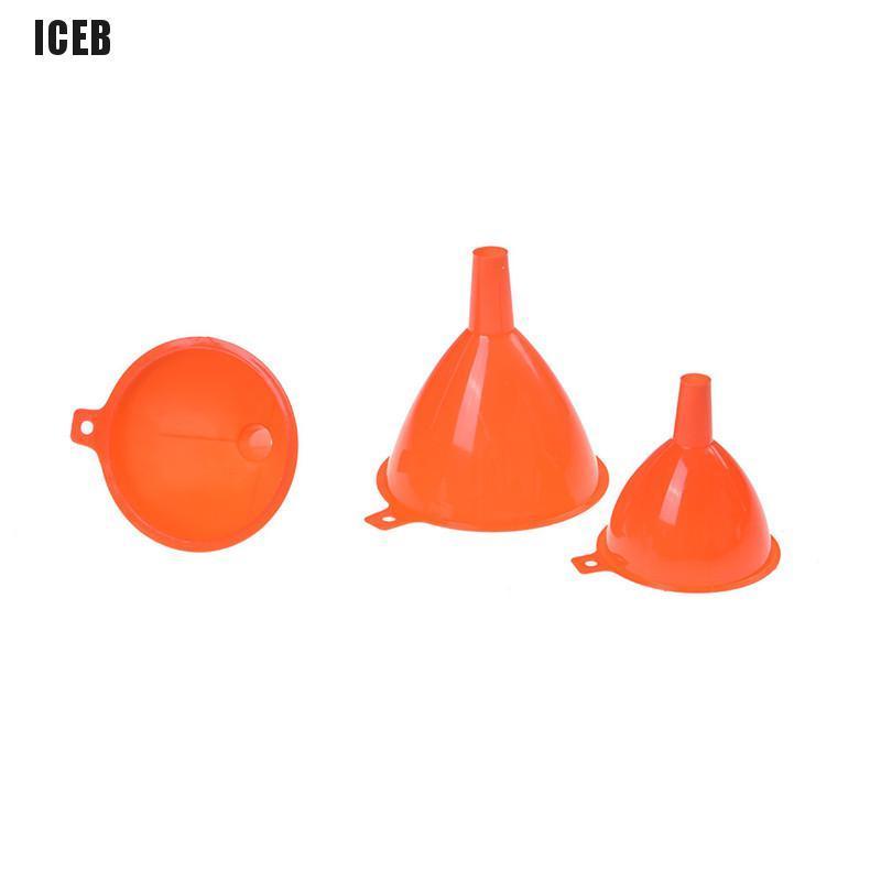 iceb 3Pcs Plastic Funnel Kitchen Home Tool Lab Car Gadget Liquid Water Oil Fill Tools