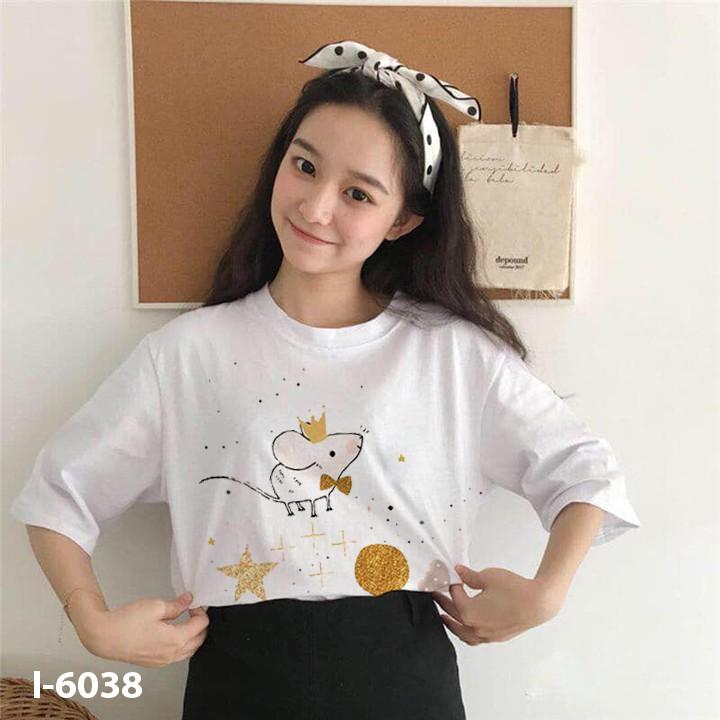 Áo Thun Nữ In Hình Con Chuột ATN6038