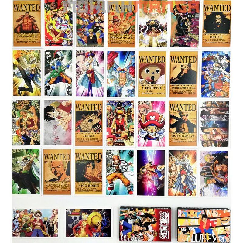 Lomo card hộp 30 thẻ truyện One Piece Đảo hải tặc poster card Luffy Boa Nami Tứ hoàng Zoro Nico Robin Kaido Shanks Sanji