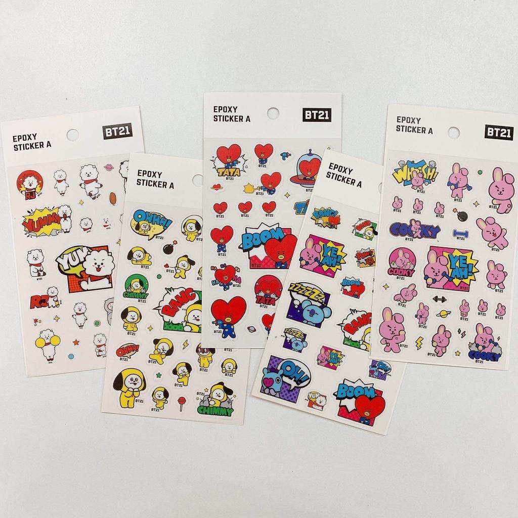 Tấm Sticker BT21 Dễ Thương - Hình Dán BTS