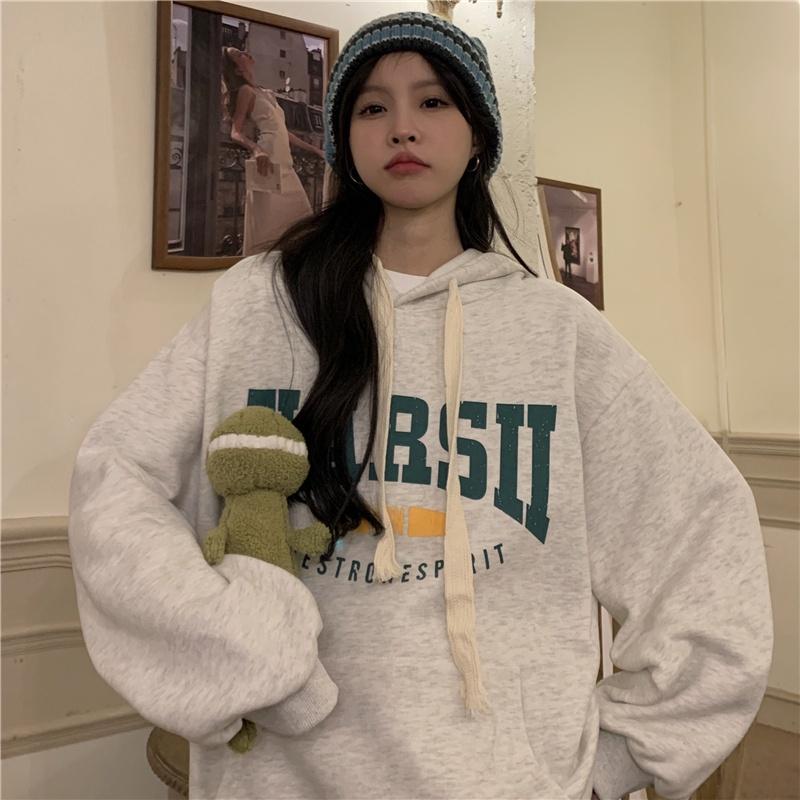 Áo hoodie nữ/ Áo nỉ có mũ form rộng unisex nam nữ in chữ HẢRII siêu dày mùa đông thời trang Hàn Quốc. MET SHOP 2