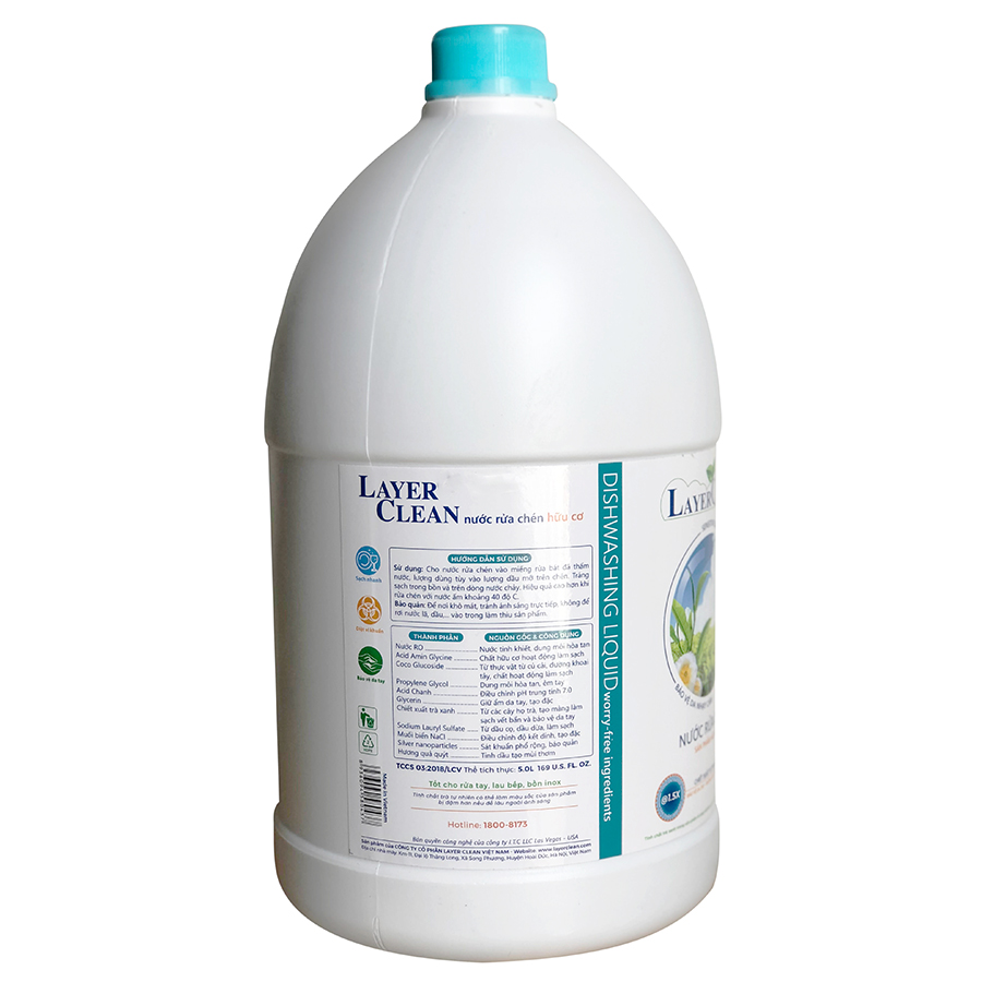 Nước Rửa Chén Bát Hương Quả Quýt Layer Clean (5L / Bình)