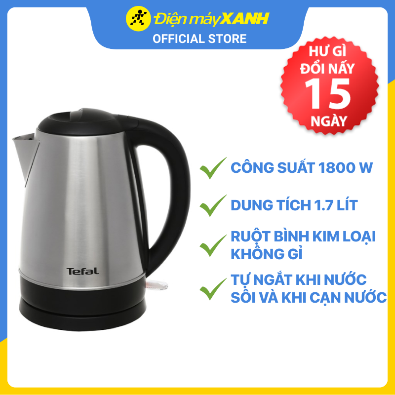 Bình đun siêu tốc Tefal KI800D68 - 1.7L - inox - Hàng chính hãng