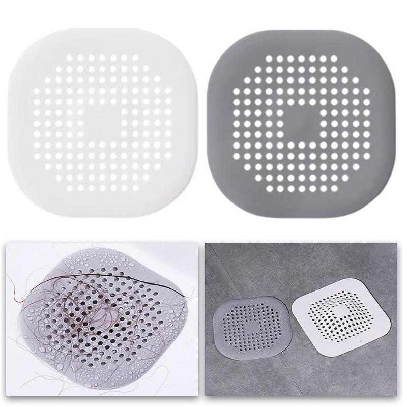 Miếng lọc bảo vệ cho lỗ thoát nước nhà bếp/nhà tắm bằng silicon có cốc hút có thể lọc tóc tiện lợi