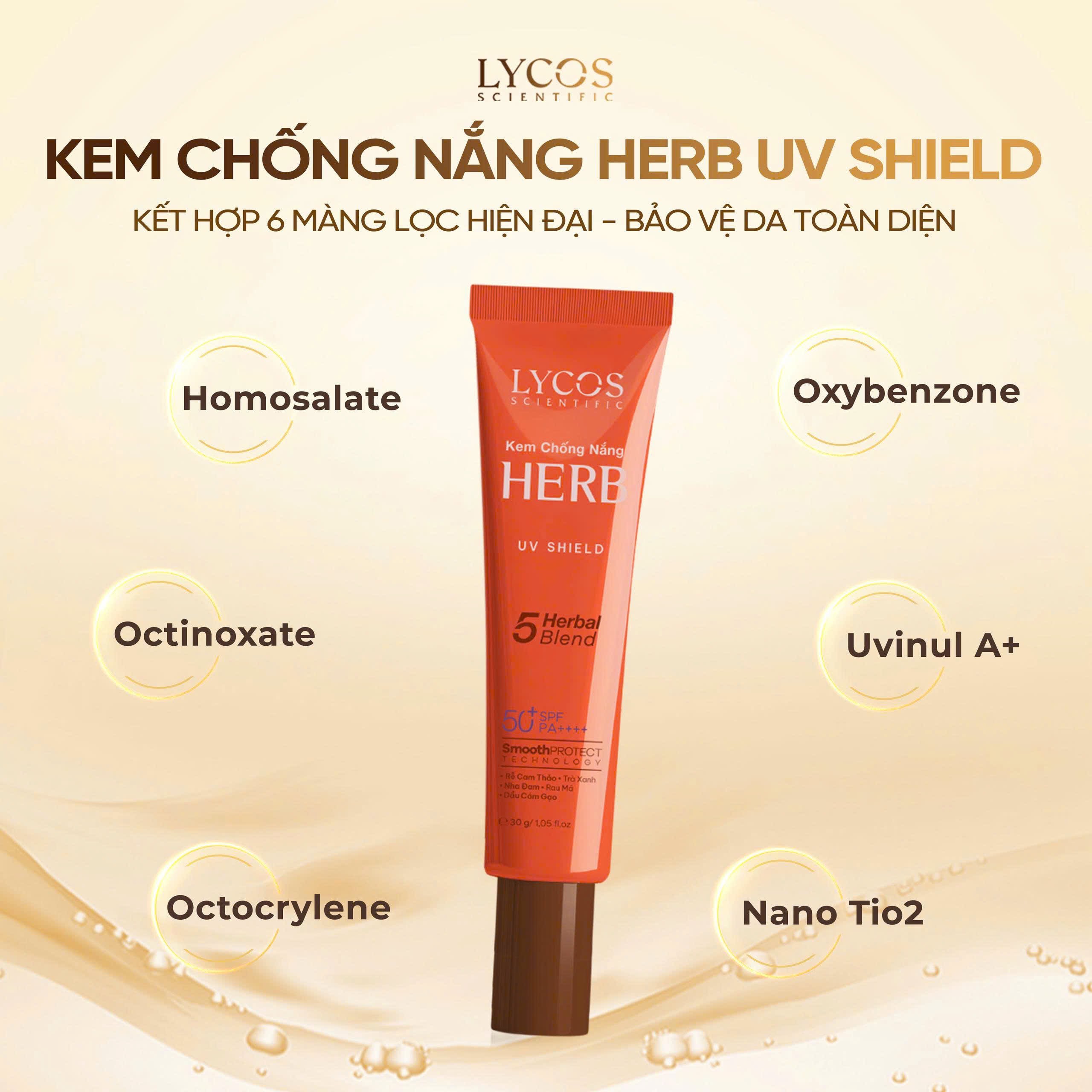 [Nâng cấp] Kem Chống Nắng Kiểm Soát Dầu Lycos Herb UV Shield SPF 50+ PA ++++ kiểm soát bóng nhờn hiệu quả