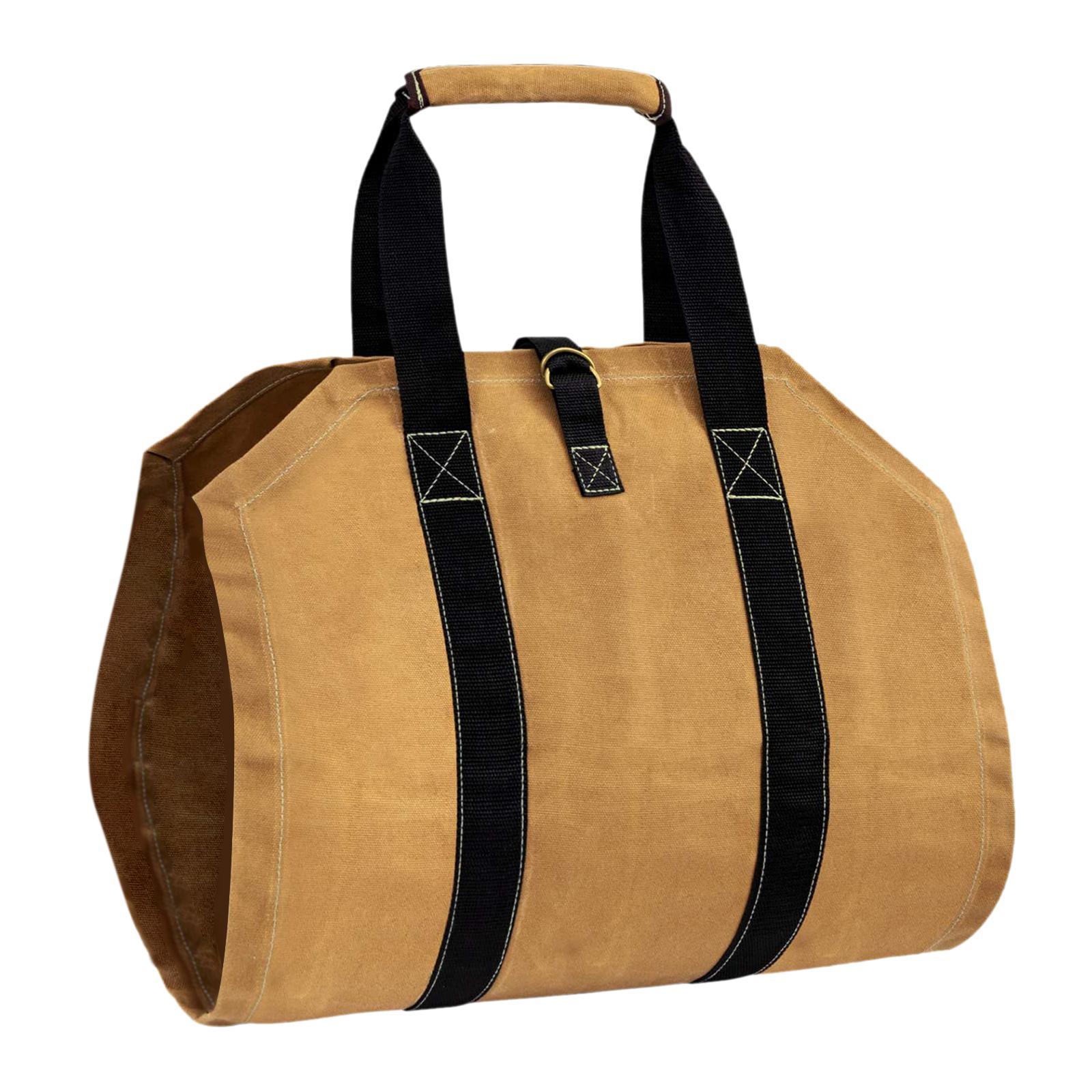 Durable Firewood Carrier Log Tote with Handles Wood Holder Woodpile Rack Carrier Firewood for Outdoor Indoor BBQ Barbecue