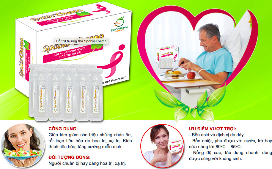 Combo 3 hộp Spobio Chemo men vi sinh dạng bào tử hỗ trợ tiêu hoá trị rối loạn tiêu hoá chán ăn tiêu chảy cho người hoá trị xạ trị