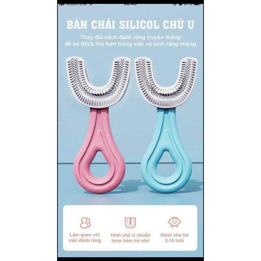 BÀN CHẢI SILICON CHỮ U DỄ DÀNG ĐÁNH RĂNG CHO BÉ - 2-6 TUỔI