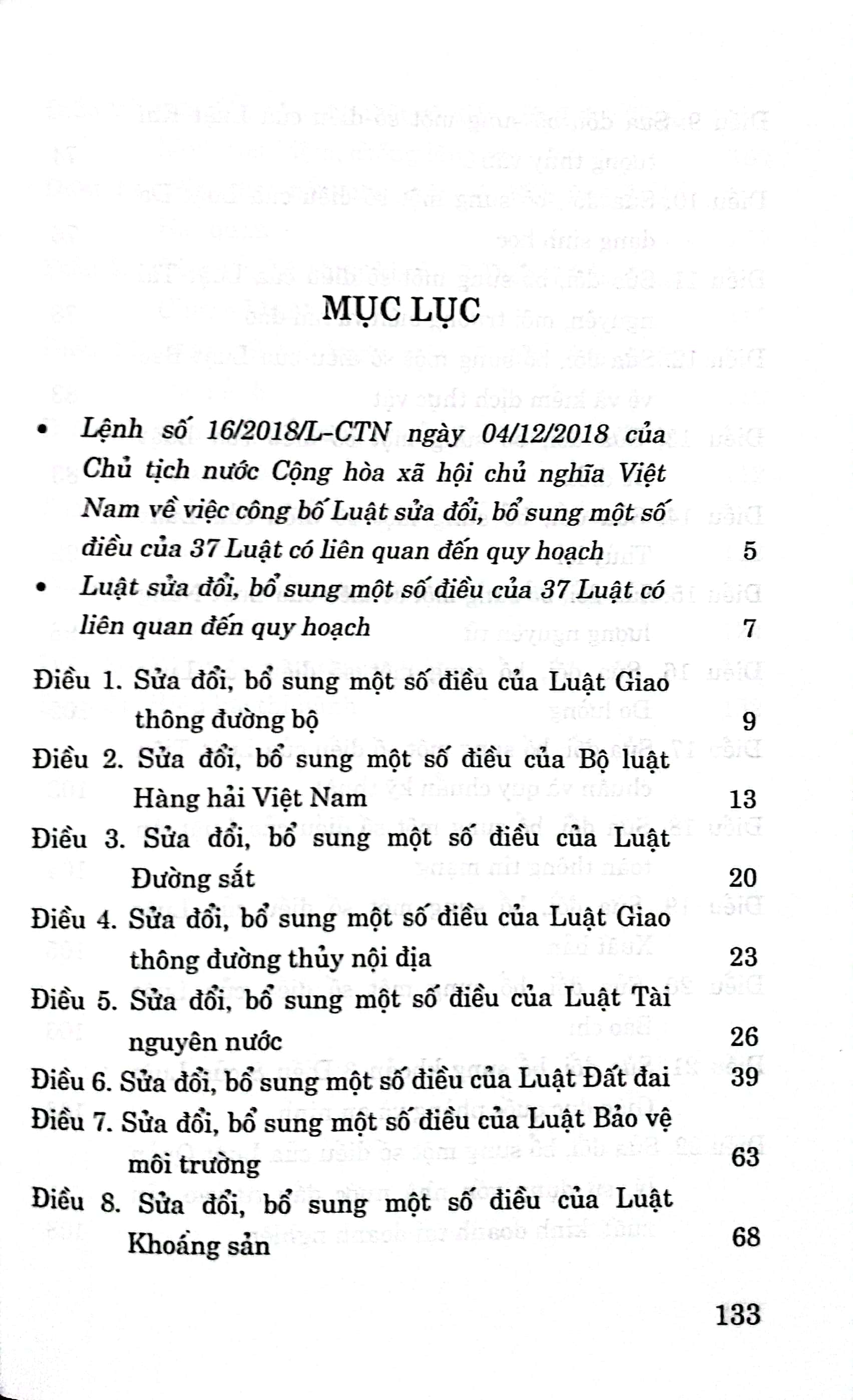 Luật sửa đổi, bổ sung một số điều của 37 luật có liên quan đến quy hoạch