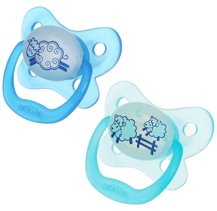 Set 2 ty ngậm phát sáng dạ quang Prevent chỉnh nha Dr.Brown's