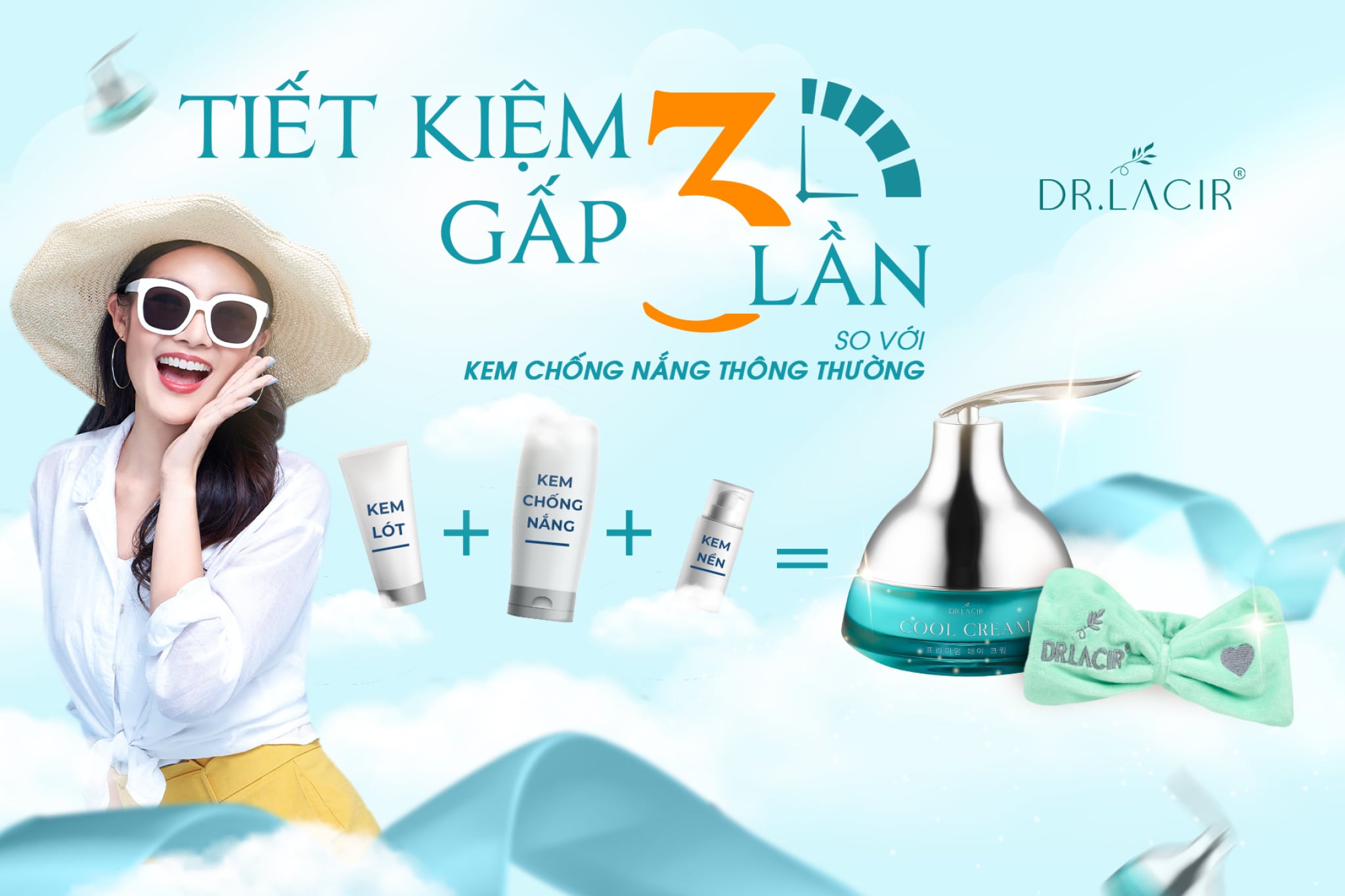 Kem Chống Nắng Vật Lý Dr Lacir - Cool Cream Kem Chống Nắng Dưỡng Da Ban Ngày (Chính Hãng Dr.Lacir)