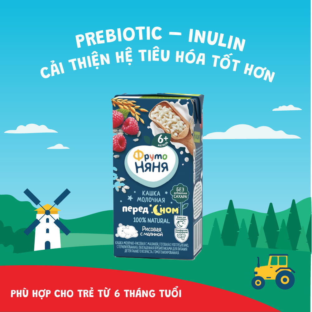 Thùng 18 Hộp Sữa đêm gạo vị mâm xôi Fruto Nyanya 200ml