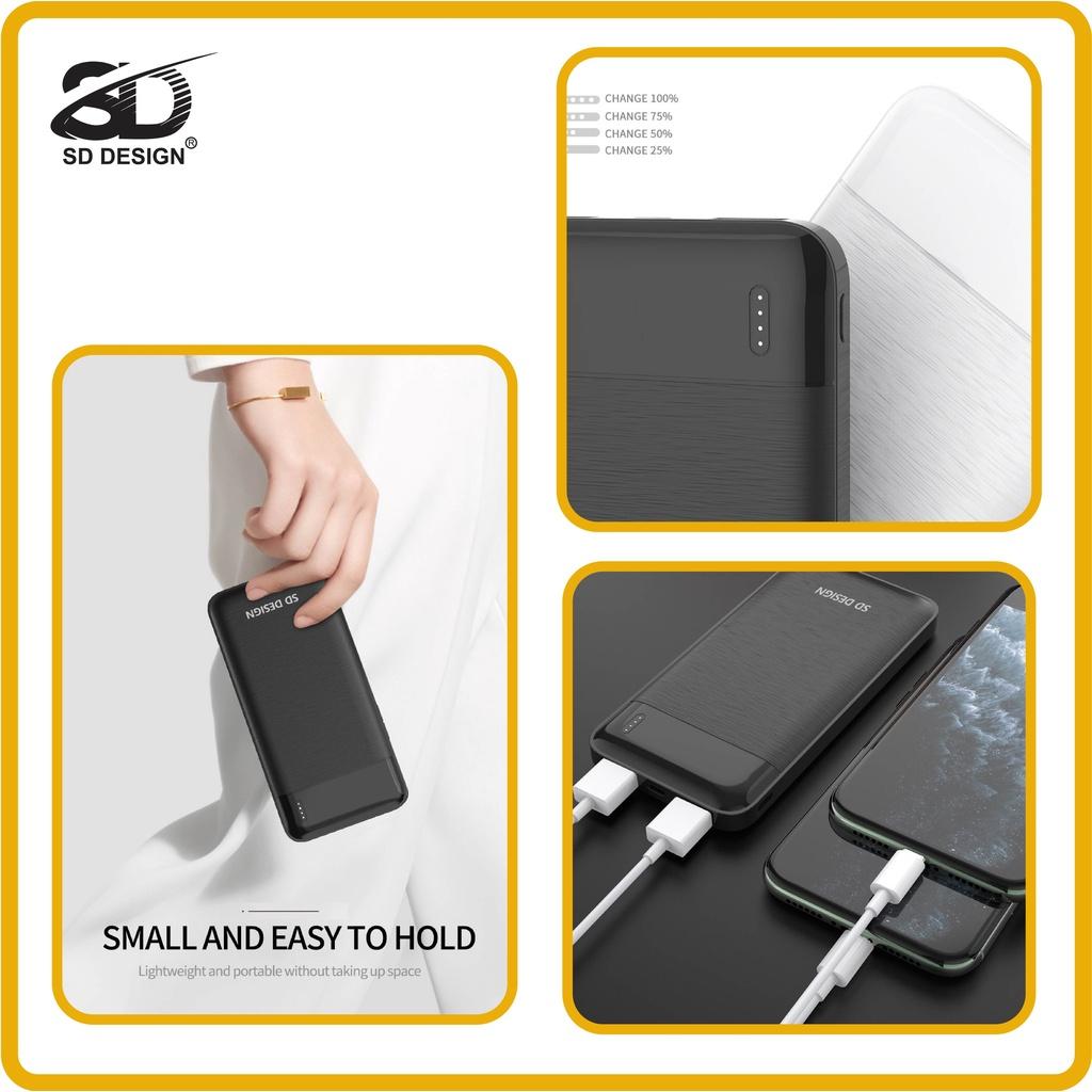 Sạc dự phòng 2 cổng USB G05 dung lượng 10000mAh thiết kế nhỏ gọn năng động SD Design thích hợp đem đi du lịch