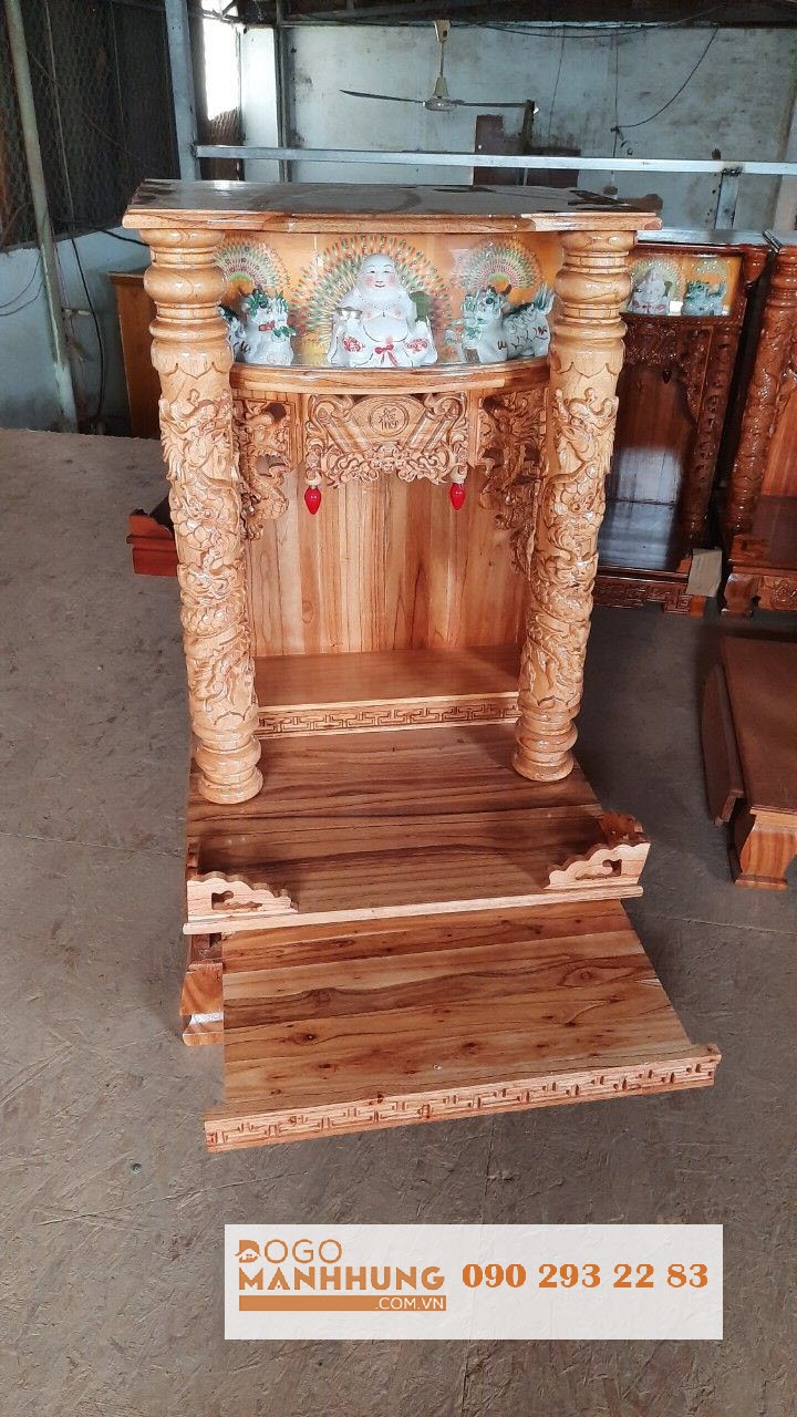 Bàn thờ ông địa gỗ xoan 60 x 98