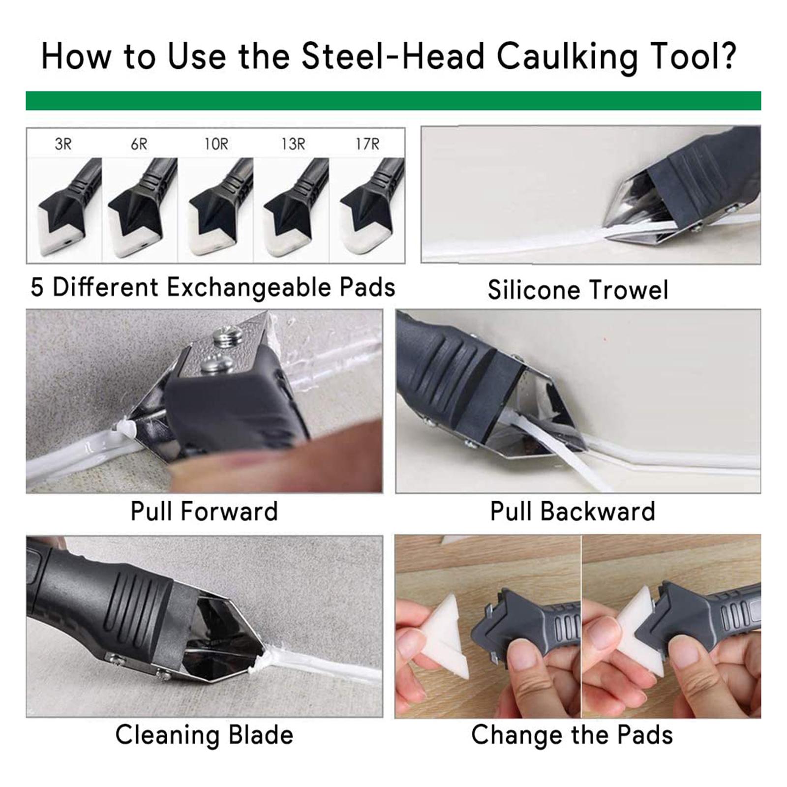 15x Caulking Tool Kit Caulking Nozzle Applicator Finishing Tool for Window