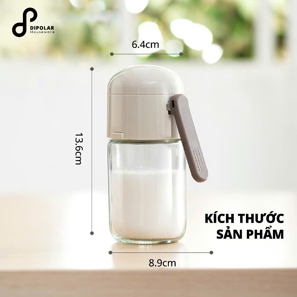 Lọ Đựng Gia Vị Thủy Tinh Thông Minh Chống Ẩm, Hủ Đựng Gia Vị Sang Trọng Không Cần Thìa - HÀNG CHÍNH HÃNG MINIIN