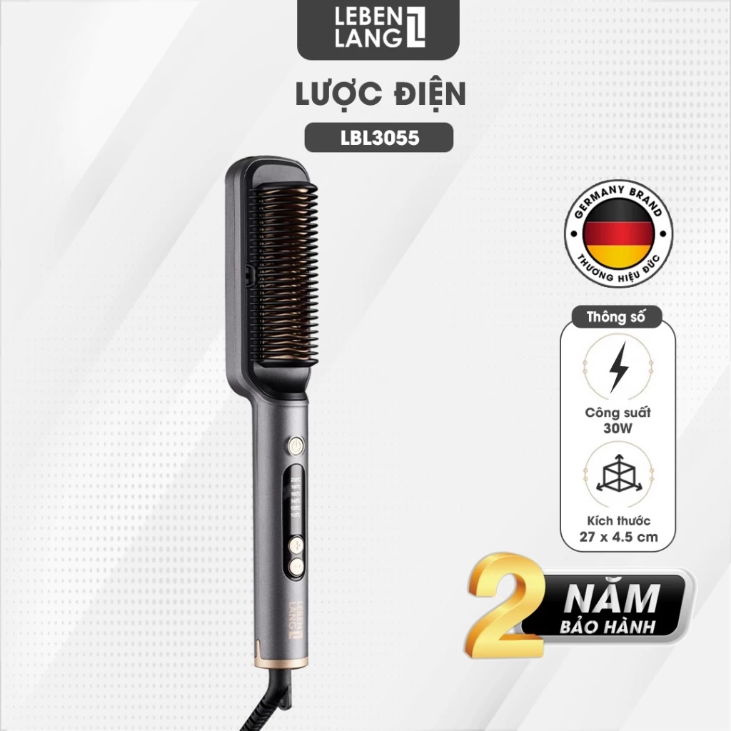 Lược điện chải tóc Sothing Lebenlang LBL3055 inon âm chống xơ rối, 2in1 kèm gương, vào nếp với 6 mức nhiệt- hàng chính hãng