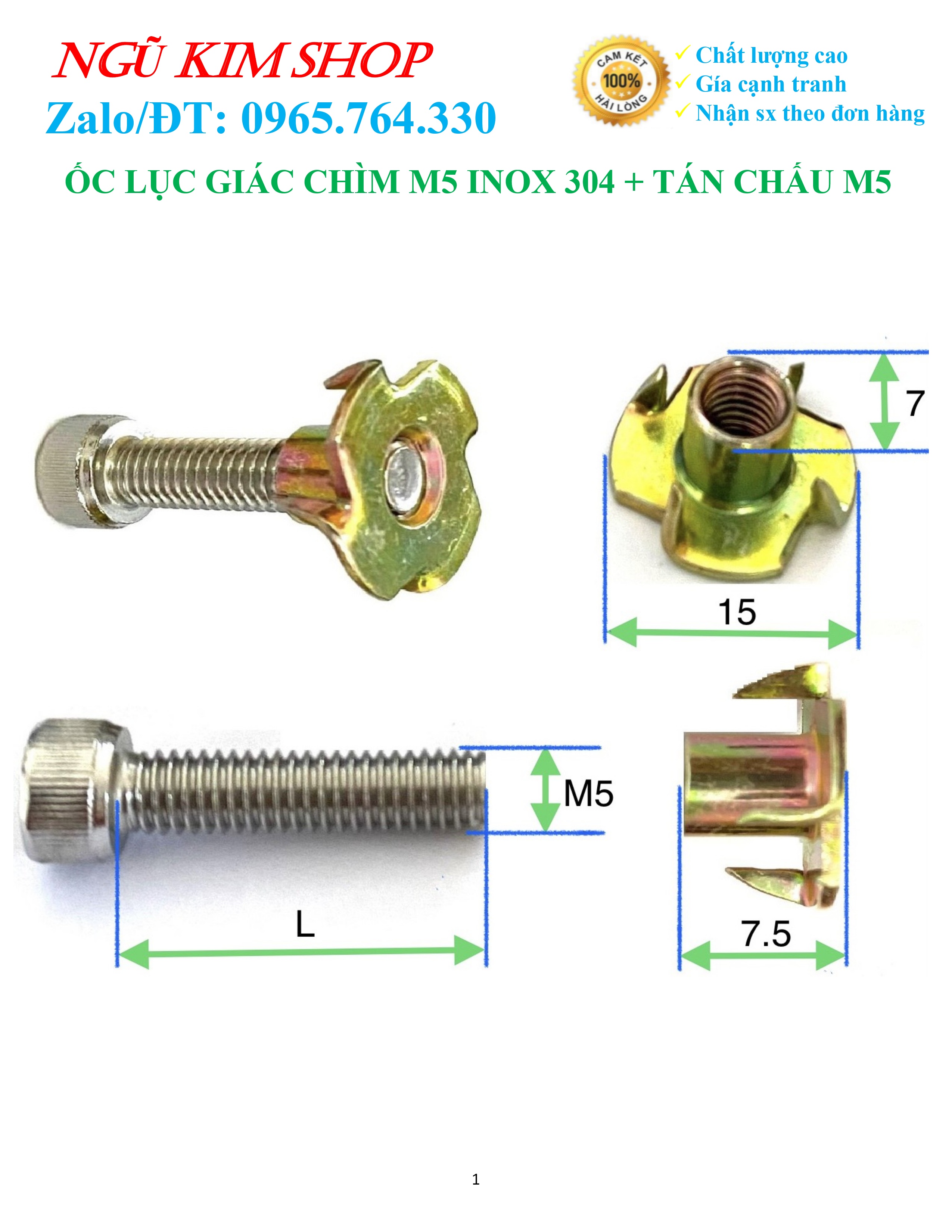 ỐC LỤC GIÁC CHÌM M5 INOX304 + TÁN CHẤU M5 BẮT LOA _ HÀNG XỊN