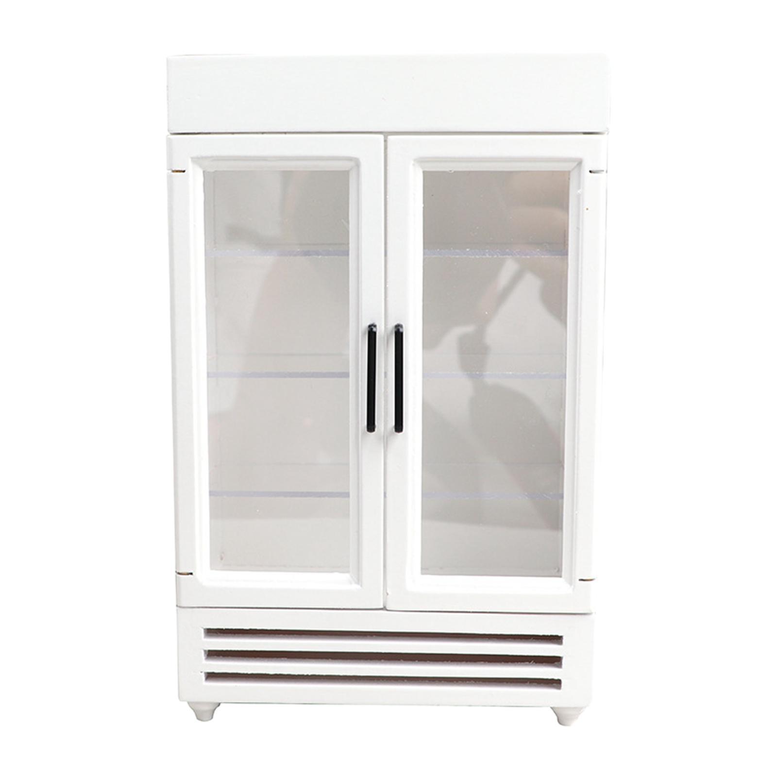 Mini 1/12 Dollhouse Refrigerator Freezer Wooden Furniture for Kids Children