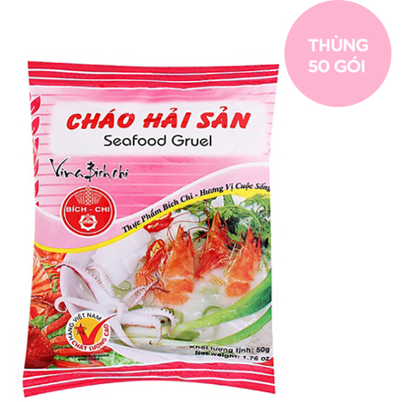 Thùng 50 gói Cháo dinh dưỡng hải sản Bích Chi (50g/gói)