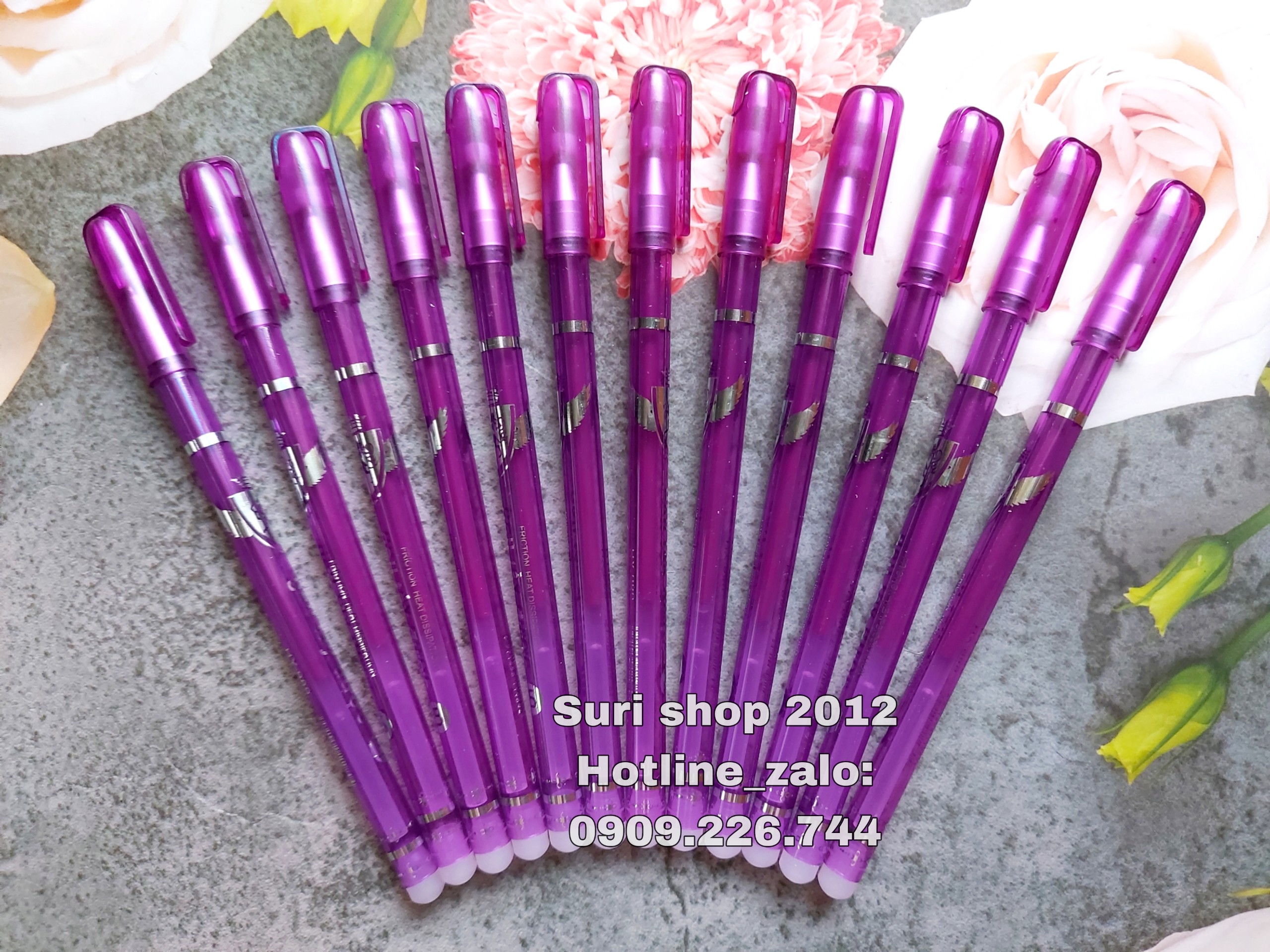 Hộp 12 cây bút gel mực xoá được ngòi 0.5mm HY-989