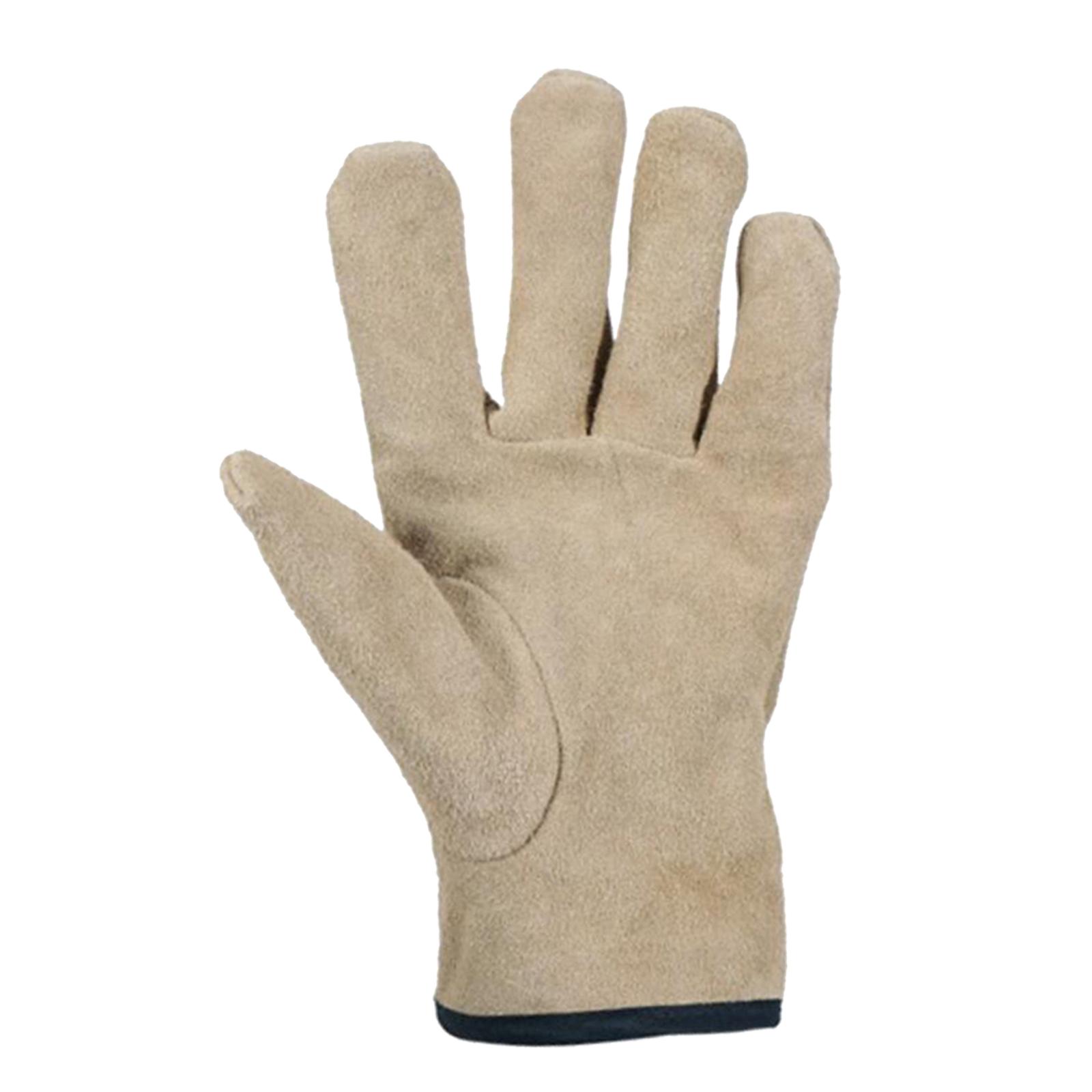 Leather Safety Work Gloves Fire Heat Resistance Gloves BBQ Gardening