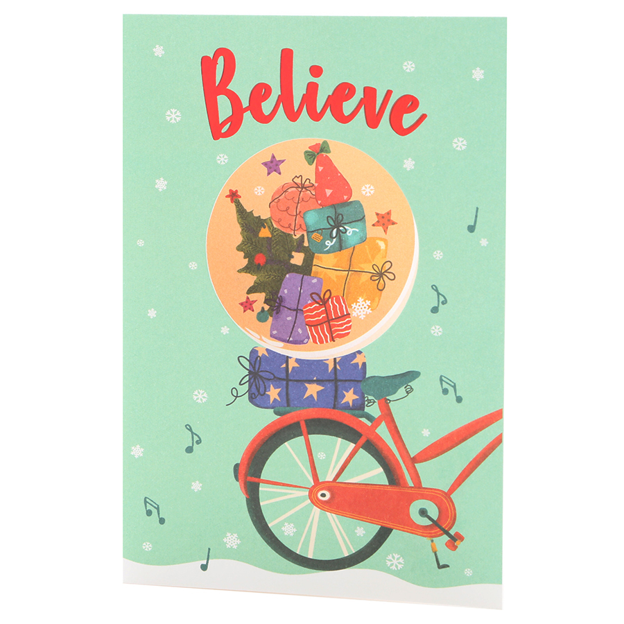 Thiệp tặng giáng sinh xe đạp