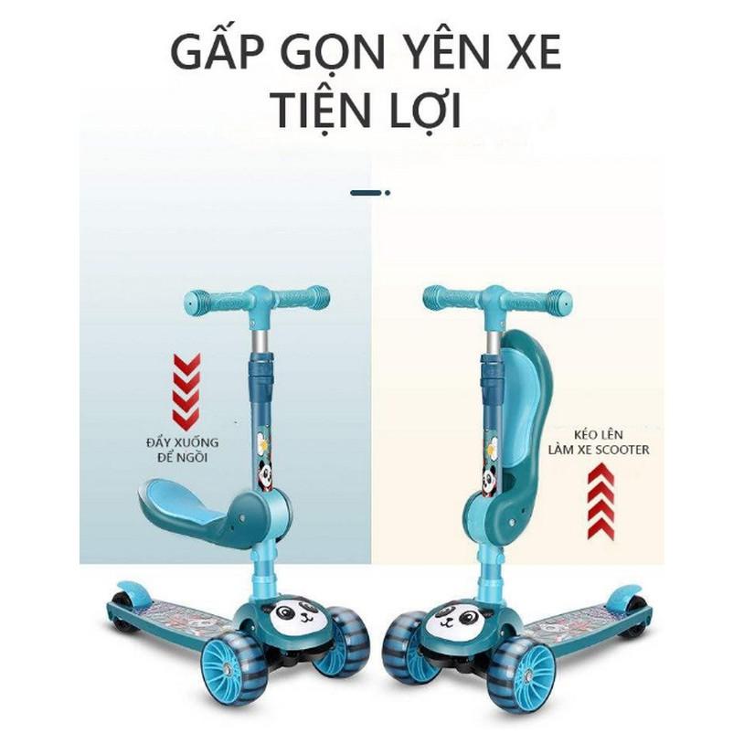 Xe Scooter PANDA 3In1 Chồi Chân, Có Nhạc