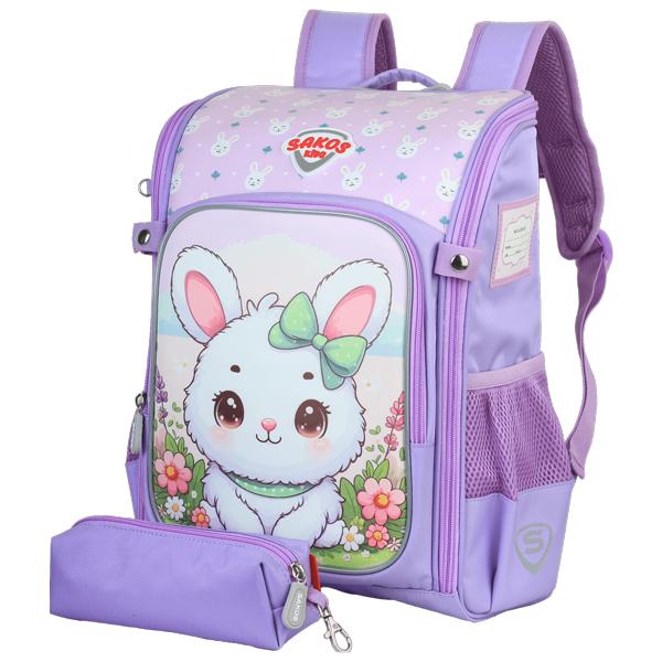Ba Lô Học Sinh Kid Bingo Kèm Bóp Viết - Sakos SBO020LBNG00 - Lilac Bunny