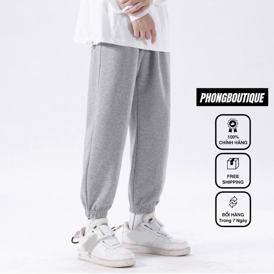 Quần jogger BÓ CHUN unisex Phong Boutique thể thao nam nữ nỉ cao cấp nỉ bông bigsize thu đông basic pants ulzzang