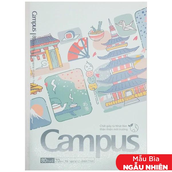Tập Gáy Keo Bìa In 3D B5 - Kẻ Ngang Có Chấm - 80 Trang 70gsm - Campus NB-B5DL80JP-01 (Mẫu Màu Giao Ngẫu Nhiên)