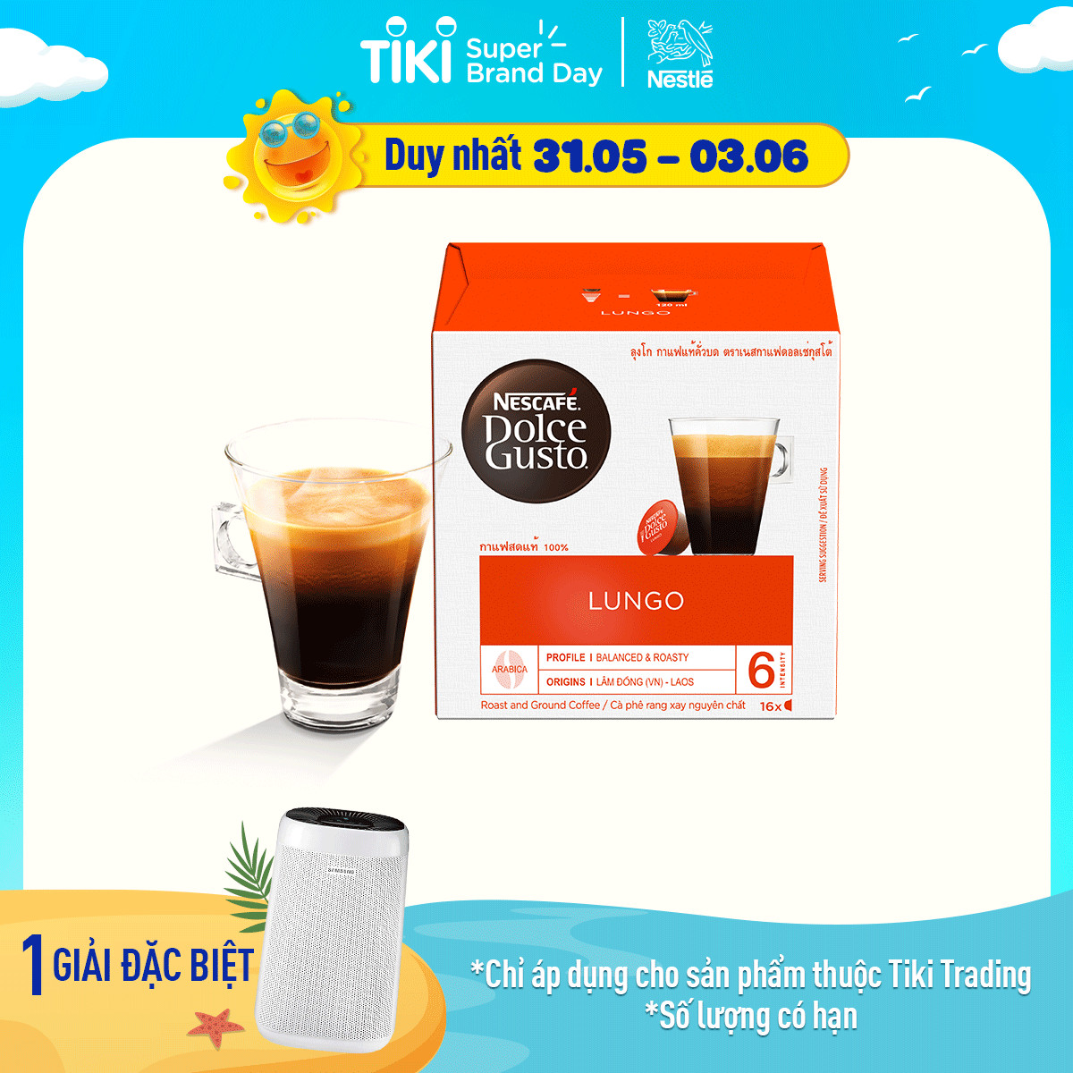 Hộp 16 Viên Nén Cà Phê Rang Xay Nescafe Dolce Gusto - Lungo 104g - Hàng Chính Hãng