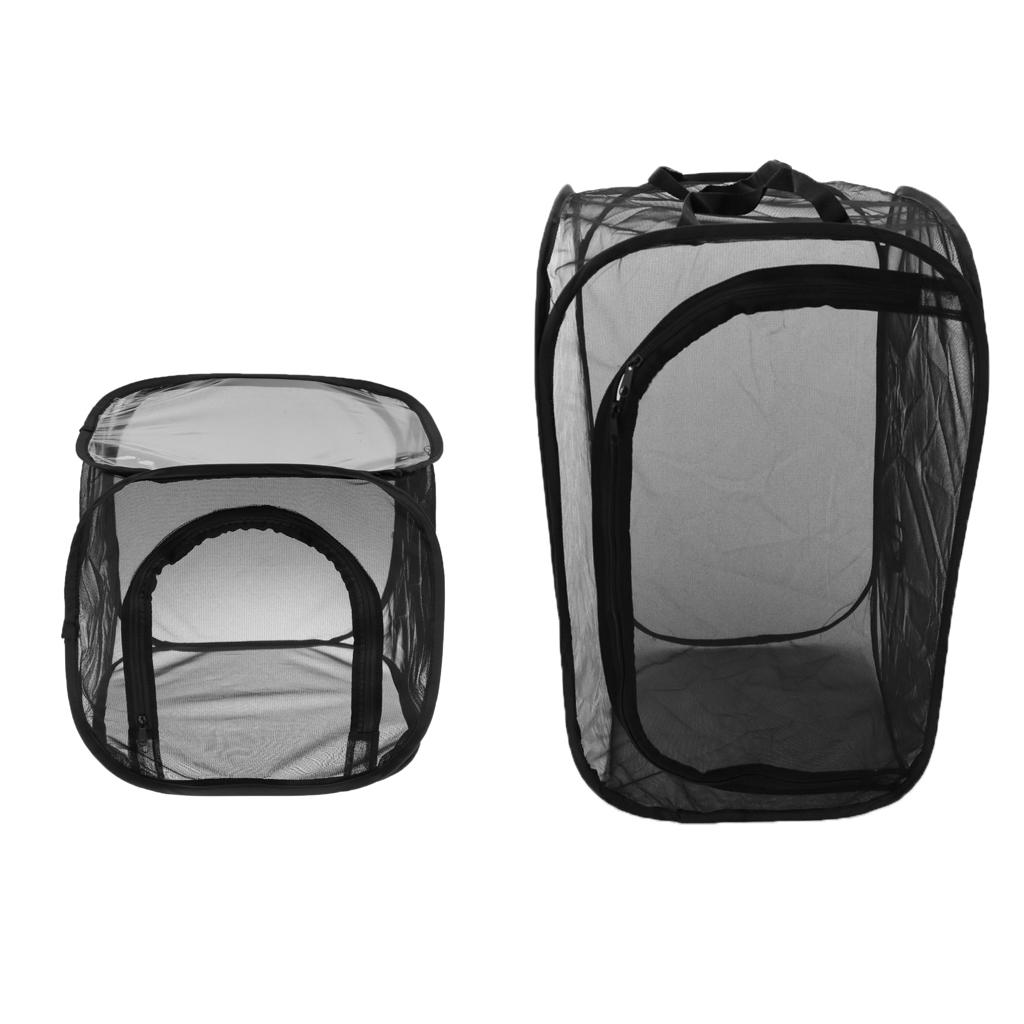 Foldable Insect And Butterfly Habitat Net Terrarium Breeding Cage Black