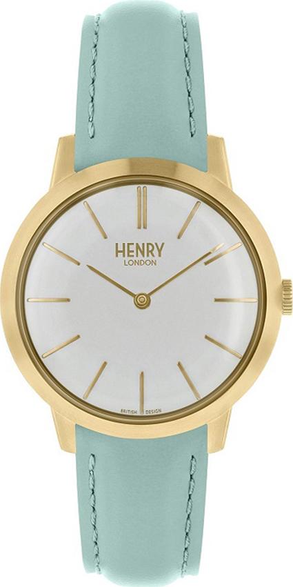 Đồng Hồ Nữ Iconic Dây Da Bò Henry London HL34-S-0224 (34mm) - Xanh + Dịch Vụ Khắc Tên