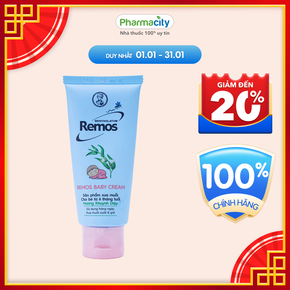 Kem chống muỗi hương khuynh diệp Remos Baby Cream (70g)