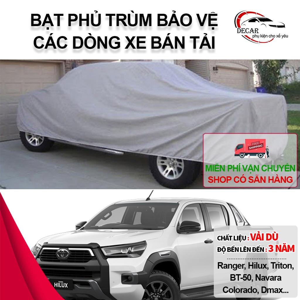 Bạt xe ô tô bán tải chống nước , chống cháy , chống xước, bạt phủ trùm xe bán tải Ranger, Hilux, Triton, BT-50, Navaxe