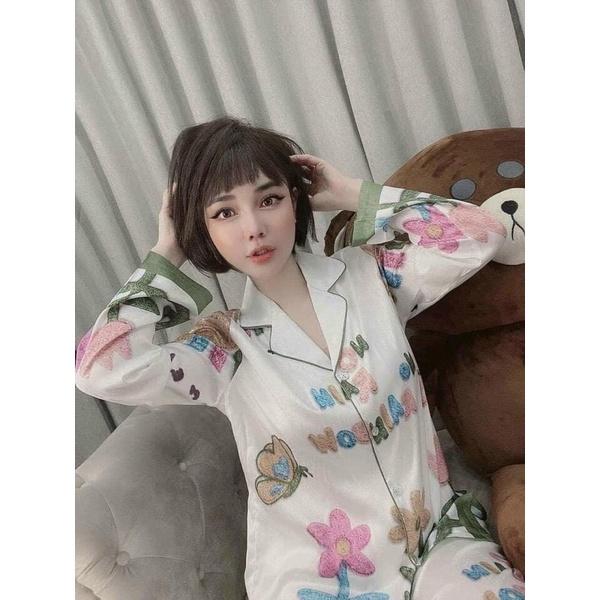 Bộ đồ Pijama nữ dài -vải siêu lụa cao cấp - Cực Kì Sang Chảnh