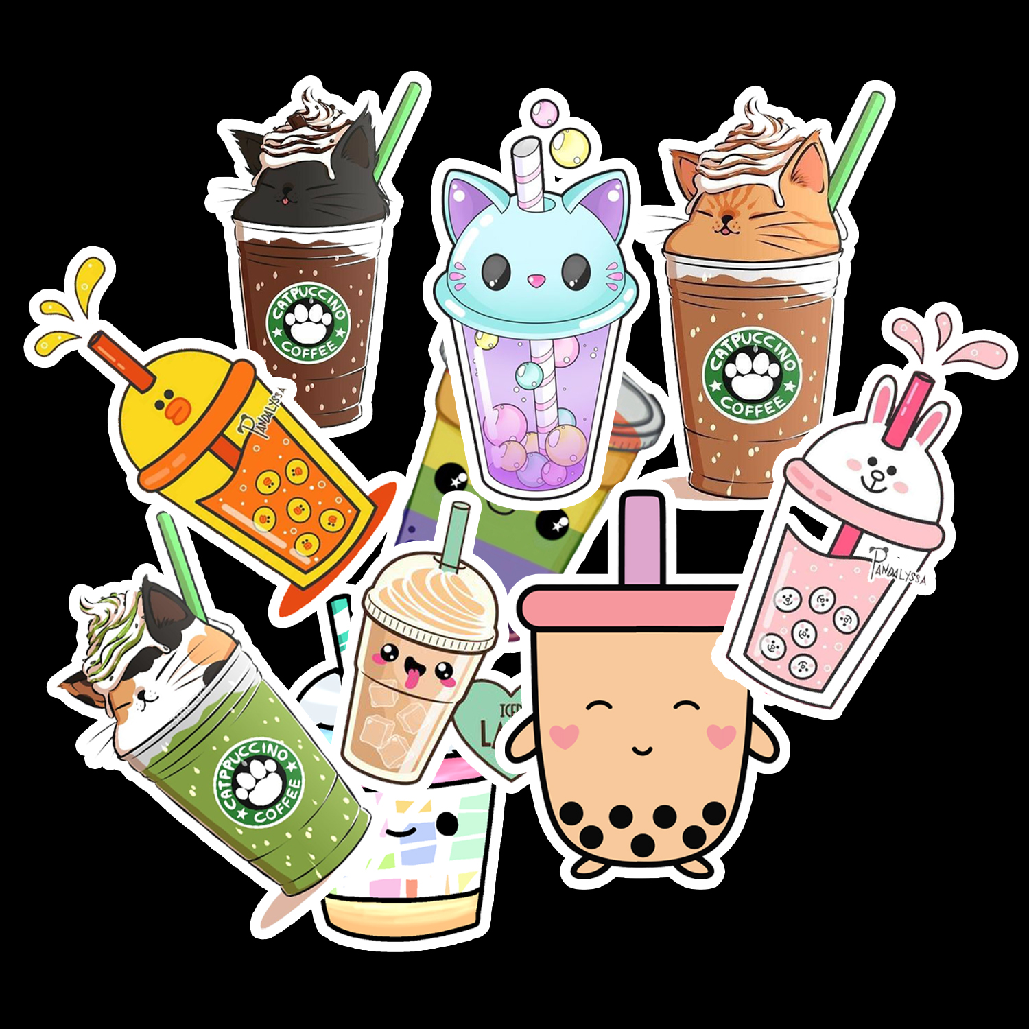 Mua set 30 Sticker Food decal hình dán ép lụa đồ ăn trà sữa. kem ...