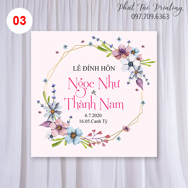 Bảng Backdrop trang trí đám cưới MS 03