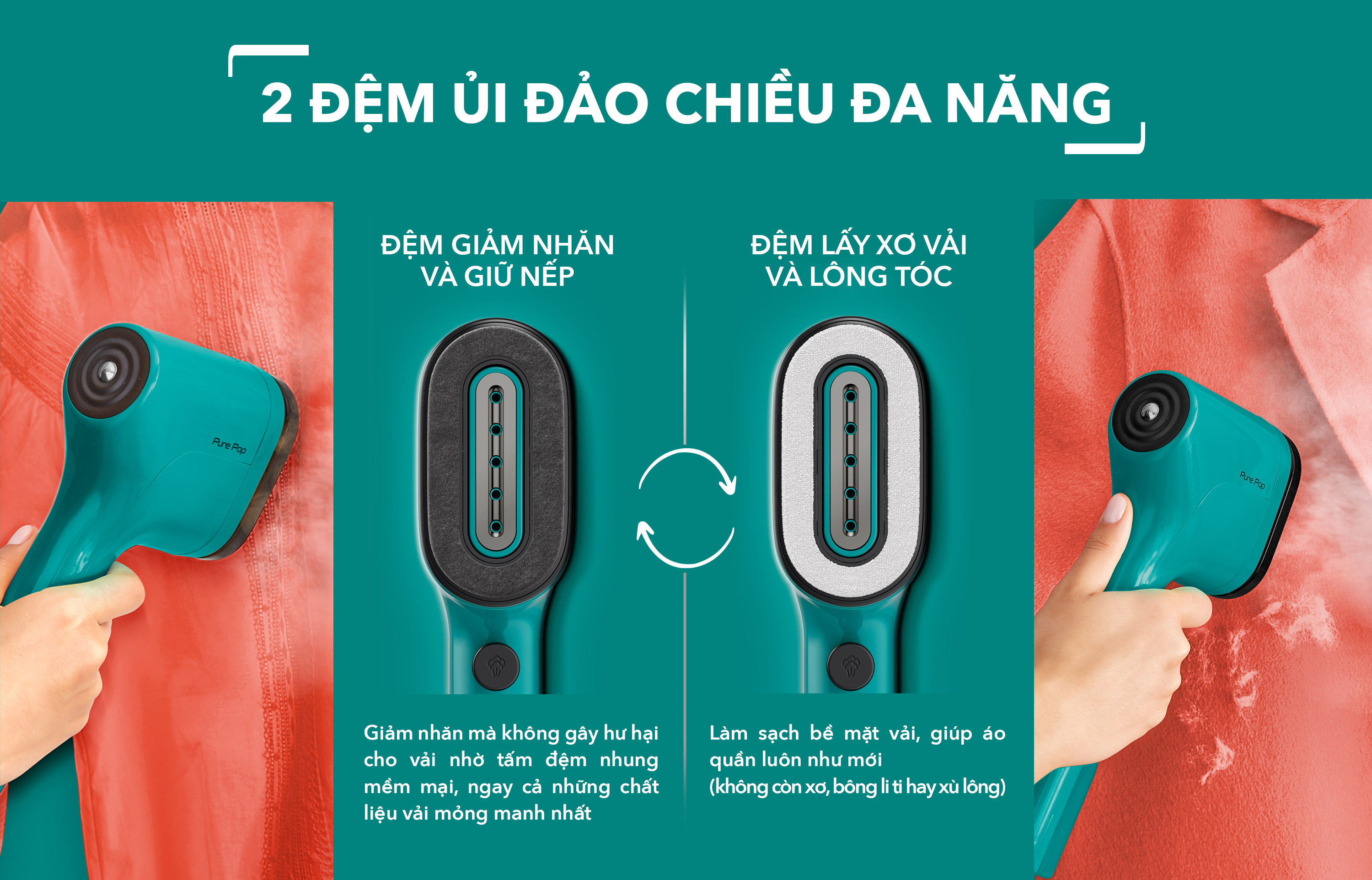 [SẢN PHẨM MỚI] Bàn ủi hơi nước cầm tay Tefal Pure Pop - [Hàng chính hãng