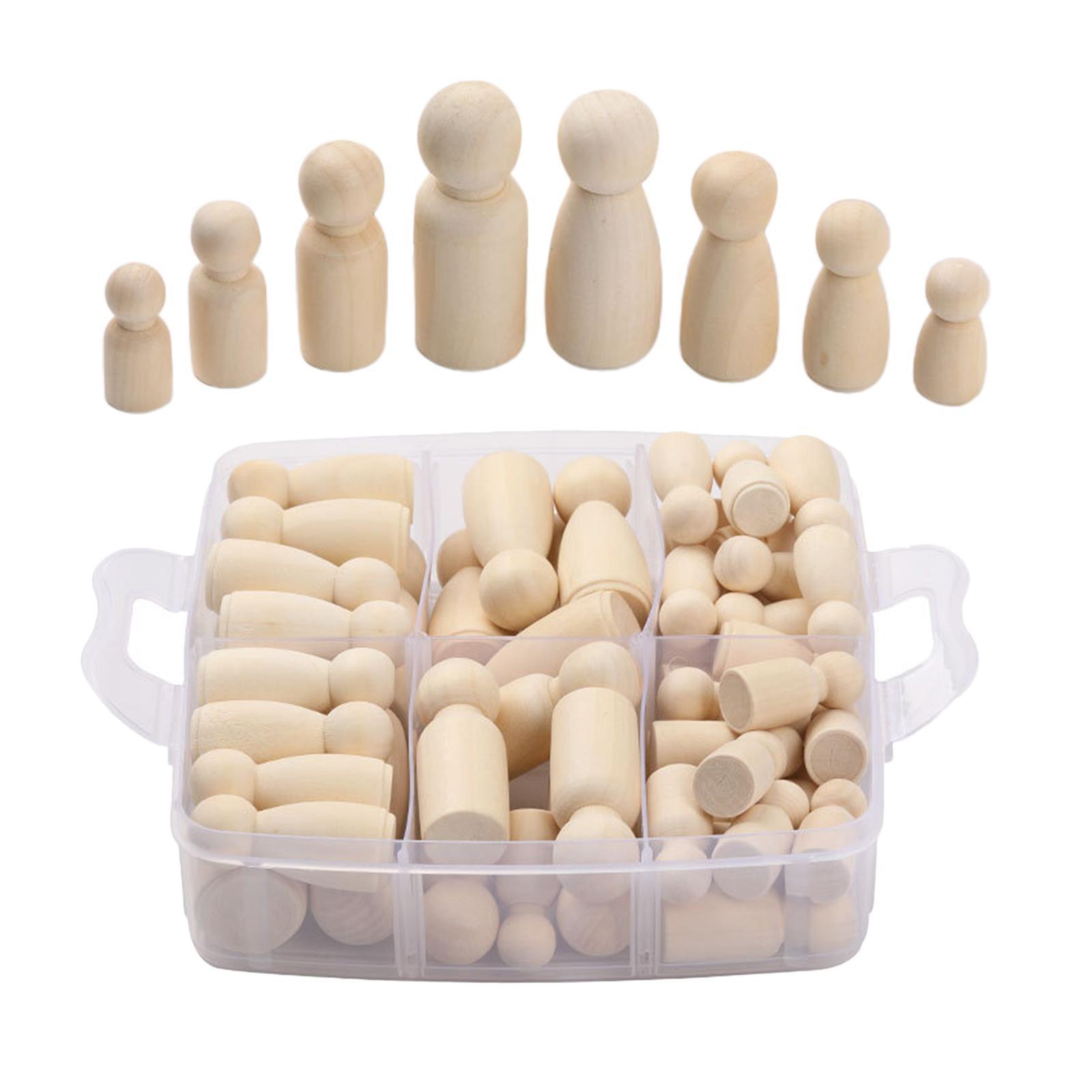 50Pcs Smooth Blank Peg Doll DIY Figures Pieces Making Decor Dolls Bodies