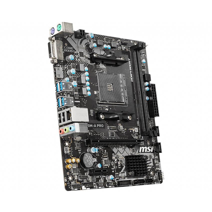 Bo Mạch Chủ Mainboard MSI A320M-A PRO (AMD A320, Socket AM4, m-ATX, 2 khe RAM DDR4) - Hàng Chính Hãng