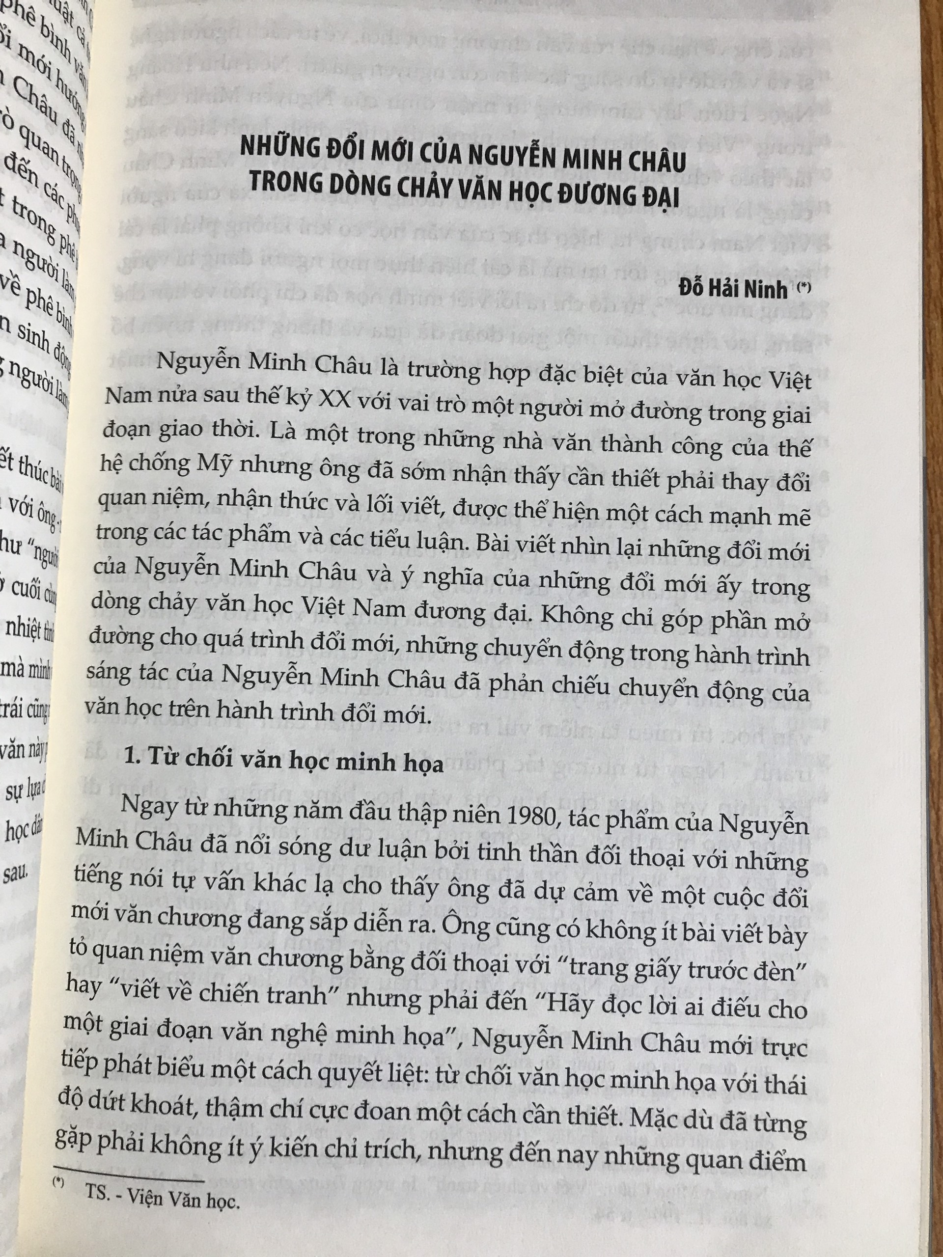 Nguyễn Minh Châu: Dấu chân mở đường - Trong tiến trình đổi mới văn học Việt Nam