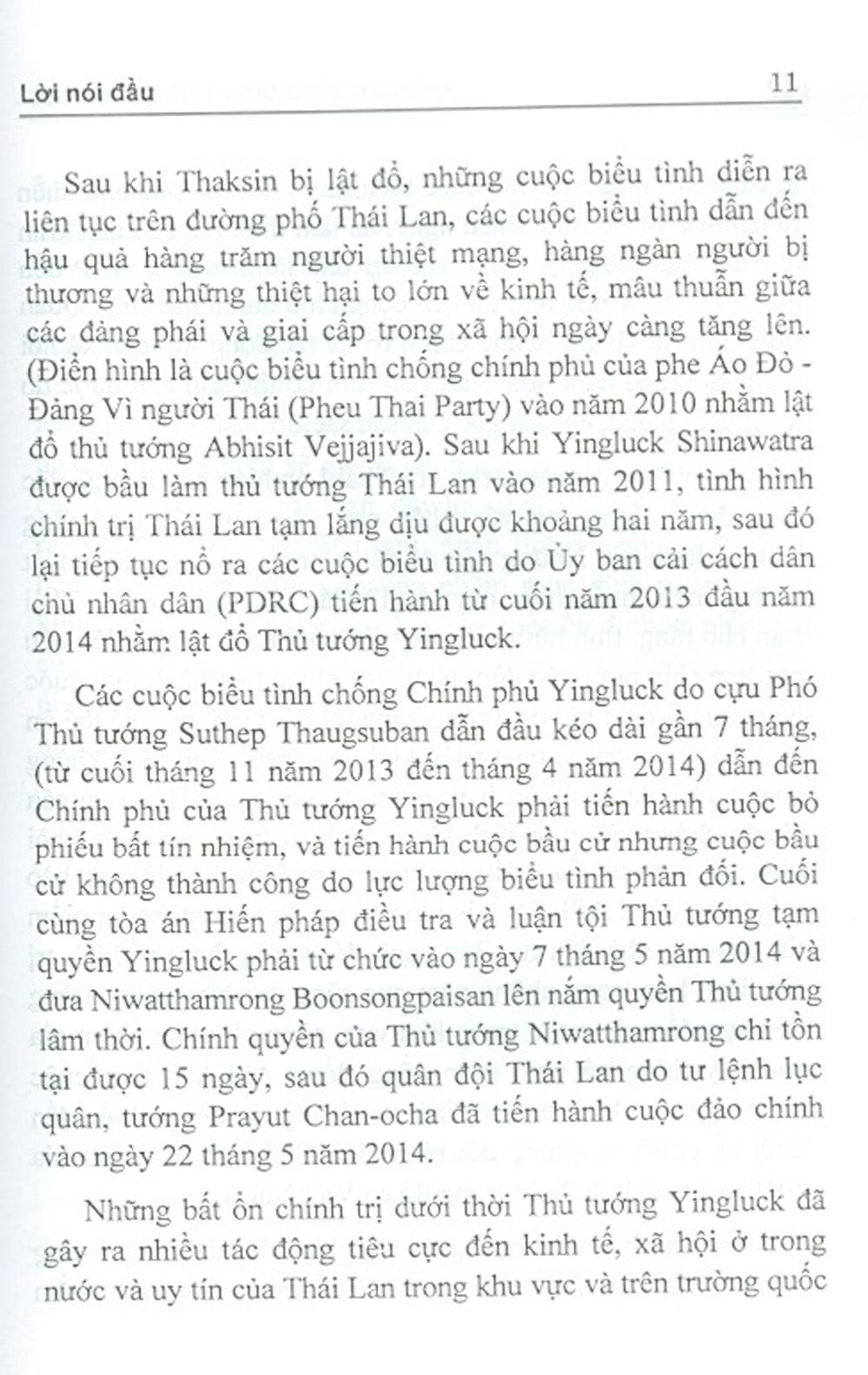 Khủng Hoảng Chính Trị Ở Thái Lan Thời Kỳ Nữ Thủ Tướng Yingluck