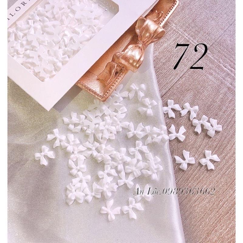 charm nơ bột trang trí móng tay màu trắng (1,2k 1 nơ)