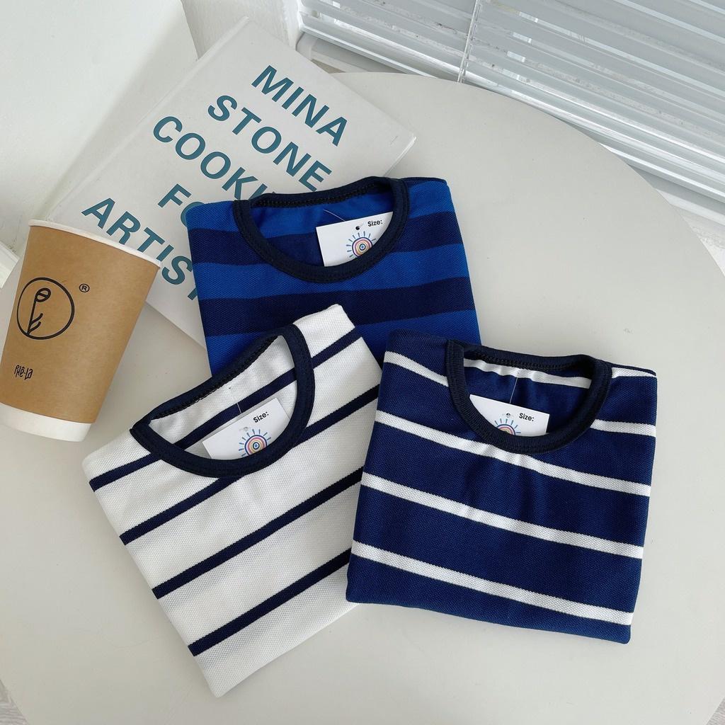 Áo cộc tay trẻ em kẻ sọc chất cotton cực đẹp cho bé trai bé gái từ 8-18kg BINBON KIDS