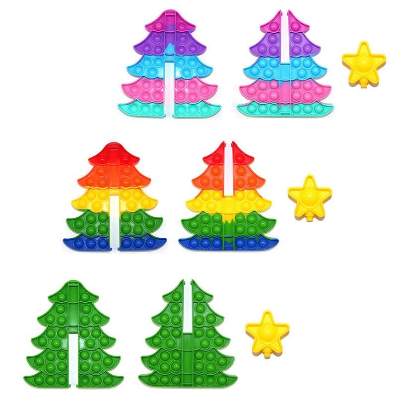 Tmdbyx Đồ chơi giảm căng thẳng hình cây thông giáng sinh 3D bằng silicone