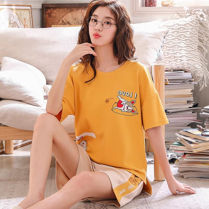 Bộ đồ mặc nhà thun cộc tay mềm cotton dễ chịu